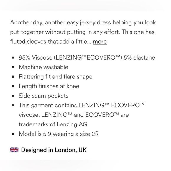 Boden Flute Long Sleeve A-Line Jersey Dress in Sherbert, Crescent Stamp Size 4L - Picture 13 of 13